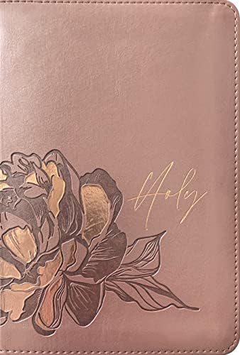 NLT Compact Giant Print Bible, Filament Enabled (LeatherLike, Rose Metallic Peony, Indexed, Red Letter) by New Living Translation