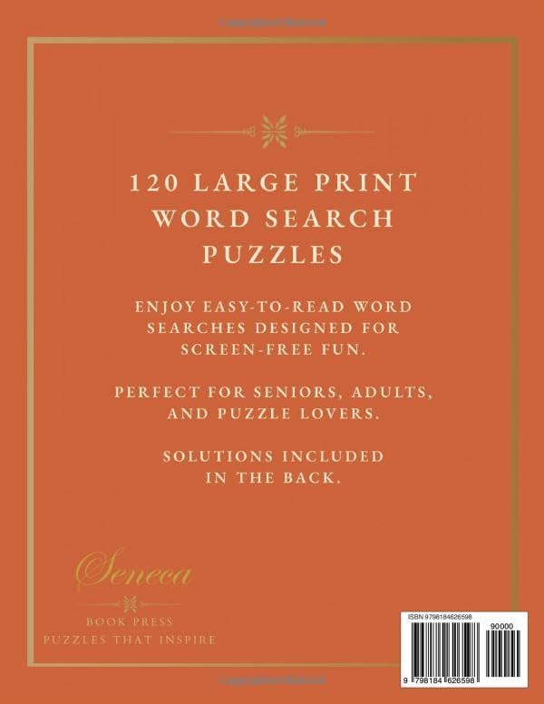 Fall Word Search for Seniors: 120 Large Print Puzzles with Easy-to-Read Grids, Relaxing Autumn Themes, and Solutions Included (Large Print Word Search Collection for Seniors) by Seneca Book Press
