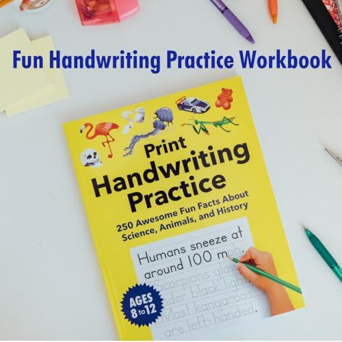 Print Handwriting Practice for Kids 8-12: 250 Awesome Fun Facts about Science, Animals, and History (Foundations of Handwriting) by Spruce Books