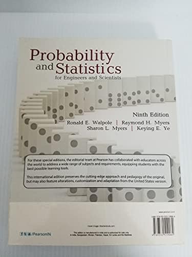 Probability and Statistics for Engineers and Scientists by Walpole Myers