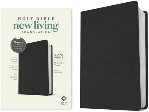 NLT Giant Print Premium Value Bible, Filament Enabled (LeatherLike, Black) by New Living Translation