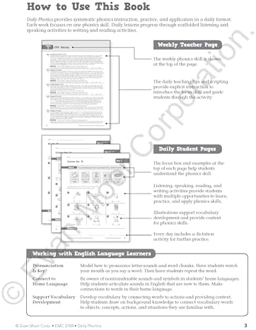 Evan-Moor Daily Phonics, Grade 2, Homeschooling & Classroom Resource Workbook. Phonemic Awareness, Decoding, Word-Study, Teaching Editions, Reproducible Worksheets by Evan-Moor Educational Publishers