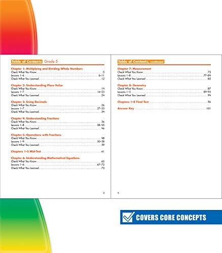 Spectrum 5th Grade Critical Thinking Math Workbooks, Ages 10 to 11, Grade 5 Critical Thinking Math, Critical Thinking, Fractions and Decimals, Algebra 1 Prep, and Place Value Workbook - 128 Pages by Spectrum