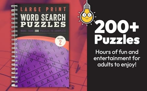 Large Print Word Search Puzzles Volume 2: Over 200 Puzzles to Complete with Solutions - Include Spiral Bound / Lay Flat Design and Large to Extra-Large Font for Word Finds (Brain Busters) by Parragon Books