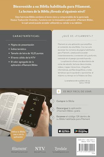 Biblia valor prémium NTV, letra grande con Filament (SentiPiel, Gris) (Spanish Edition) by Tyndale