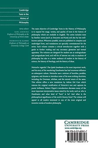Nietzsche: Thus Spoke Zarathustra (Cambridge Texts in the History of Philosophy) by Friedrich Nietzsche