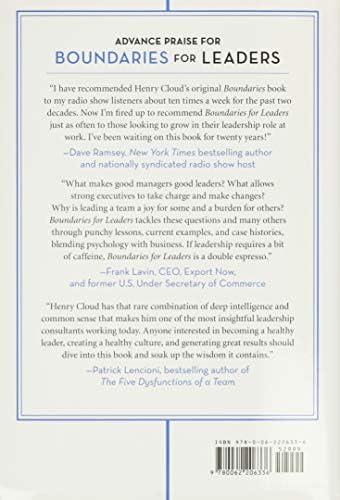 Boundaries for Leaders: Results, Relationships, and Being Ridiculously in Charge by Henry Cloud