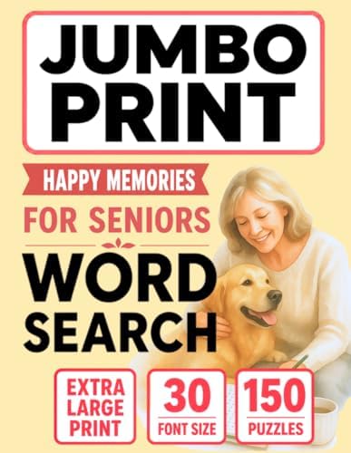Jumbo Word Search for Seniors – Simple Joys: 30pt Large Print • Cheerful Memories & Relaxing Fun (Jumbo Comfort Series) by Adrian Bigmax