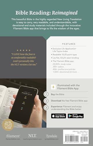 NLT Large Print Premium Value Thinline Bible, Filament Enabled (LeatherLike, Garden Pink) by New Living Translation