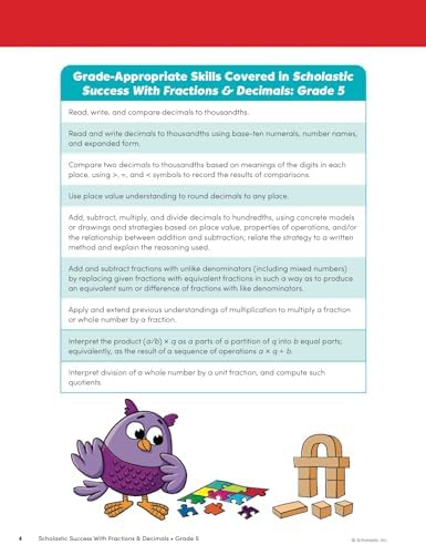 Scholastic Success with Fractions & Decimals Grade 5 Workbook by Scholastic Teaching Resources