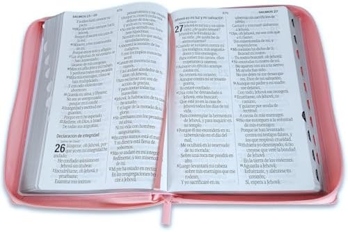 Biblia para Mujeres Letra Super Gigante 19 puntos Manual con Cierre RV1960 rosada clasica con indice by Reina-Valera