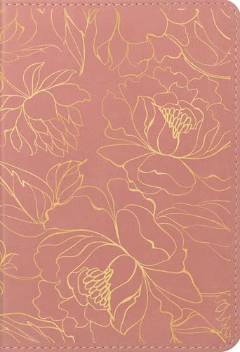 NLT Large Print Thinline Center-Column Reference Bible, Filament Enabled (LeatherLike, Pink Gold Floral, Indexed, Red Letter) by New Living Translation