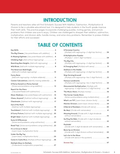 Scholastic Success with Addition, Subtraction, Multiplication & Division Grade 4 Workbook by Scholastic Teaching Resources