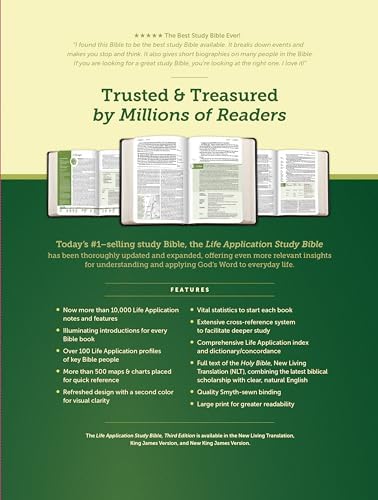 NLT Life Application Study Bible, Third Edition, Large Print (Genuine Leather, Navy Blue, Indexed, Red Letter) by New Living Translation