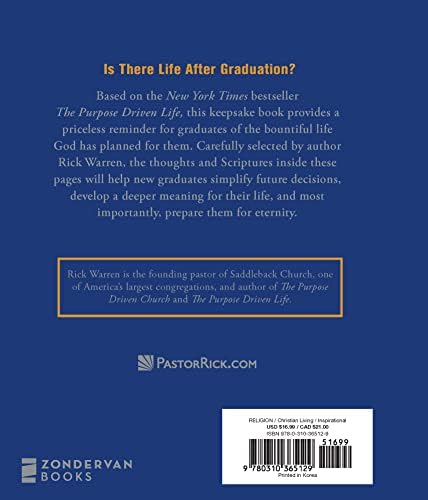 The Purpose Driven Life Selected Thoughts and Scriptures for the Graduate: Keepsake Edition, Fully Updated by Rick Warren