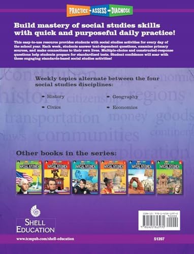 180 Days: Social Studies, Civics for 5th Grade Practice Workbook for Classroom and Home, Cool and Fun Practice Created by Teachers by N/A