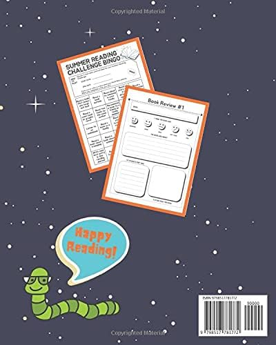 Summer Reading Challenge Journal for Kids Grades 1-4: Summer Learning Workbook to Help Prevent Summer Slide and Encourage Summer Reading for Grade 1, ... sitting on a planet in space reading by Creative Heart Press