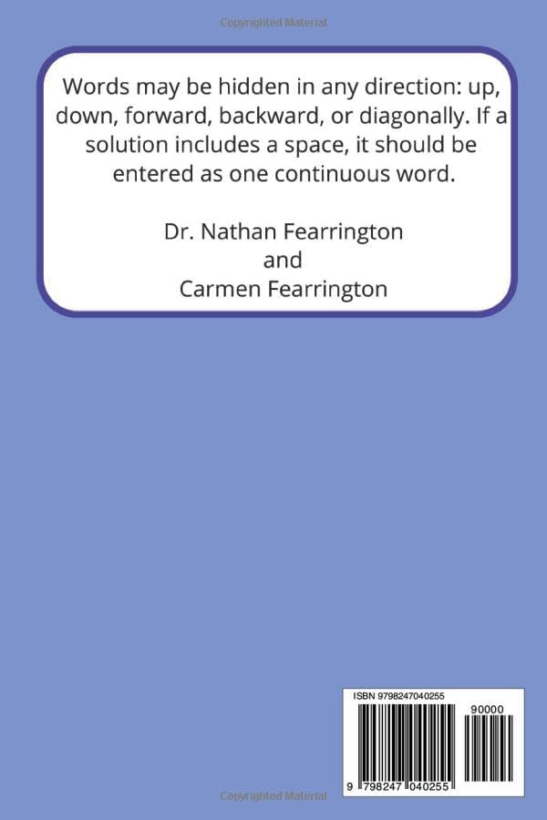 ADHD WORD SEARCH: Word Searches with Easy to Read Print about ADHD, Attention, Focus and More|6x9 inches,110 pages|50+ puzzles… Gifts for Vacations, Holidays and Free Times by Dr. Nathan Fearrington