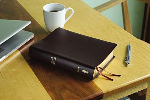 NIV, Reference Bible, Giant Print, Bonded Leather, Burgundy, Red Letter, Thumb Indexed, Comfort Print by Zondervan