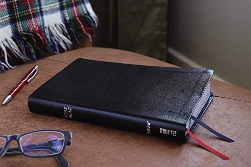 NIV, Thinline Bible, Bonded Leather, Black, Red Letter, Comfort Print by Zondervan