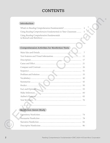Evan-Moor Reading Comprehension Fundamentals, Grade 4 Teacher's Edition - Supplemental Teaching Resource for Reading by Evan-Moor Educational Publishers
