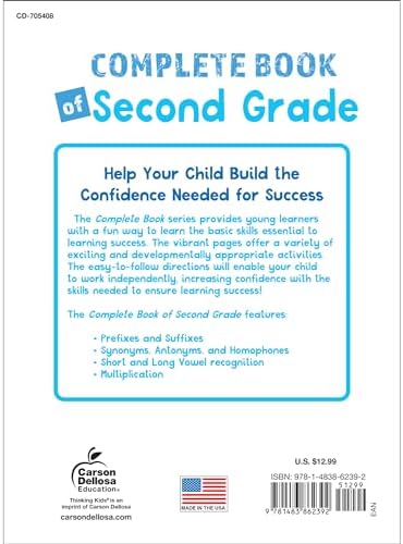 Carson Dellosa Complete Book of Second Grade Workbook, Parts of Speech, Grammar, Math, Reading Comprehension, and Writing Practice, Classroom or Homeschool Curriculum by Carson Dellosa Education