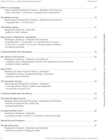 Critical Thinking for Math Word Problems Grades 5-7 Learning Workbook Activity Book 2 to Build Problem Solving and Math Confidence by Terri Husted