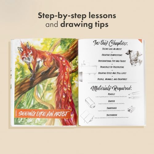 The Artist's Drawing Book: Learn How to Draw, Sketch, Shade, and More with Easy Lessons and Practice Pages by Katy Lipscomb