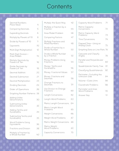 Fifth Grade Math Workbook for Kids Ages 10-11: Over 75 Activities - Number Skills, Algebra, Fractions, Geometry, Measurement and Data and more by Gold Stars