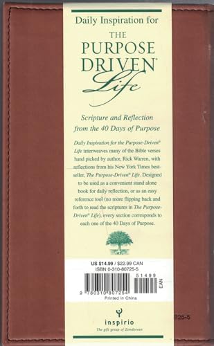 Daily Inspiration for the Purpose Driven Life Deluxe Tan by Rick Warren