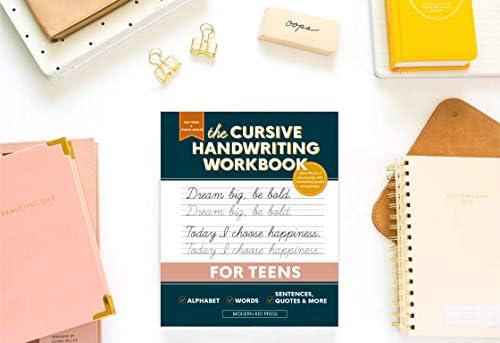 The Cursive Handwriting Workbook for Teens: Learn the Art of Penmanship in this Cursive Writing Practice book with Motivational Quotes and Activities for Young Adults and Teenagers by Modern Kid Press