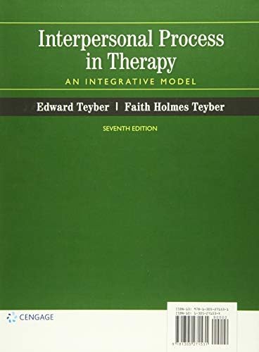 Interpersonal Process in Therapy: An Integrative Model (MindTap Course List) by Edward Teyber