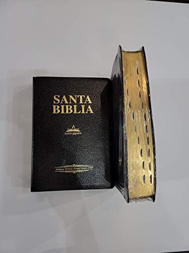 Santa Biblia Version Antigua 1909 Letra Gigante Piel Negra Con Indice by Reina Valera 1909