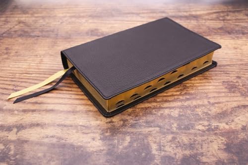NASB, Personal Size Bible, Large Print, Genuine Leather, Calfskin, Black, Red Letter, 1995 Text, Thumb Indexed, Comfort Print by Zondervan