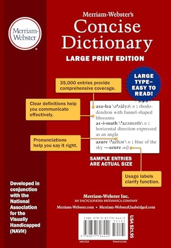 Merriam-Webster’s Concise Dictionary: Large Print Edition by Merriam-Webster