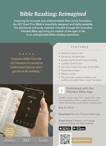 NLT Giant Print Bible, Filament Enabled (LeatherLike, Lavender Floral, Indexed, Red Letter) by New Living Translation