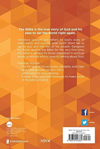 NIV, Outreach Bible, Large Print, Paperback by Zondervan