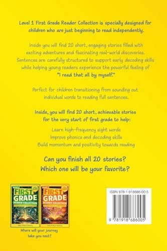 First Grade Reader Collection: Level 1: 20 Fiction and Nonfiction Short Stories for Early Readers to Build Confidence, Master Full Sentences, and Improve Fluency by Rebecca Whitlock