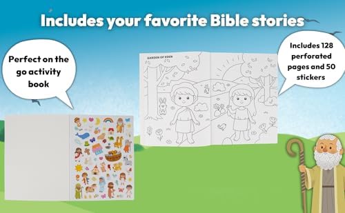 Bible Coloring Book With Stickers (Little Sunbeams) - 128 Perforated Pull Out Pages and 50+ Stickers by Cottage Door Press