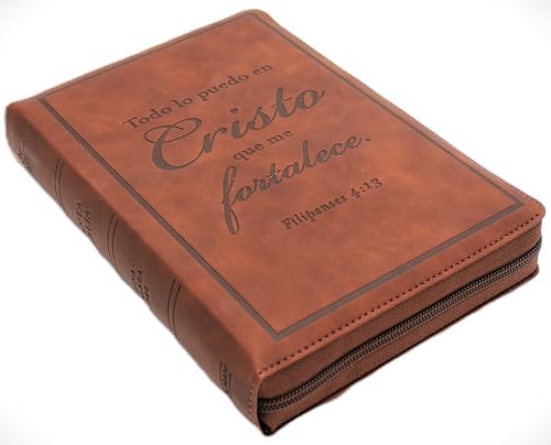 Biblia Reina Valera 1960 Letra Grande de 14 pts con Cierre, Indice, foro senti cuero en tamano manual color cafe/ Todo lo puedo en Cristo . Coleccion Celestial Edicion Limitada (Spanish Edition) by Cipriano de Valera Casiodoro de Reina