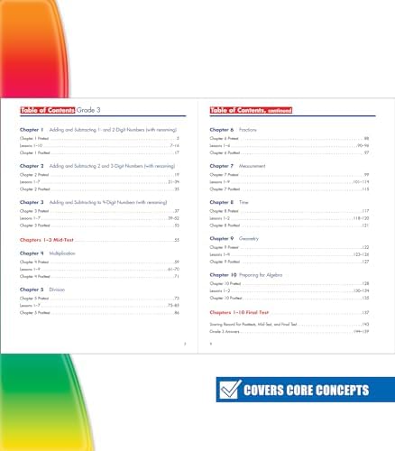 Spectrum 3rd Grade Math Workbooks, Addition, Subtraction, Multiplication, Division, Fractions, and More Mathematics, Classroom or Homeschool Curriculum by Spectrum