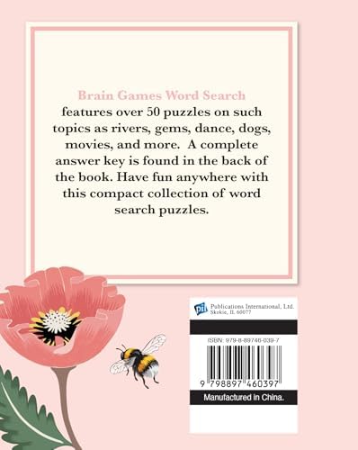 Brain Games - Take-Along - Word Search (Flower Cover) by Publications International Ltd.