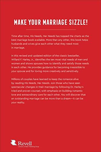 His Needs, Her Needs: Making Romantic Love Last | How to Identify and Satisfy 10 Vital Needs in Your Marriage | A Practical Relationship Guide for Couples by Willard F. Harley Jr.