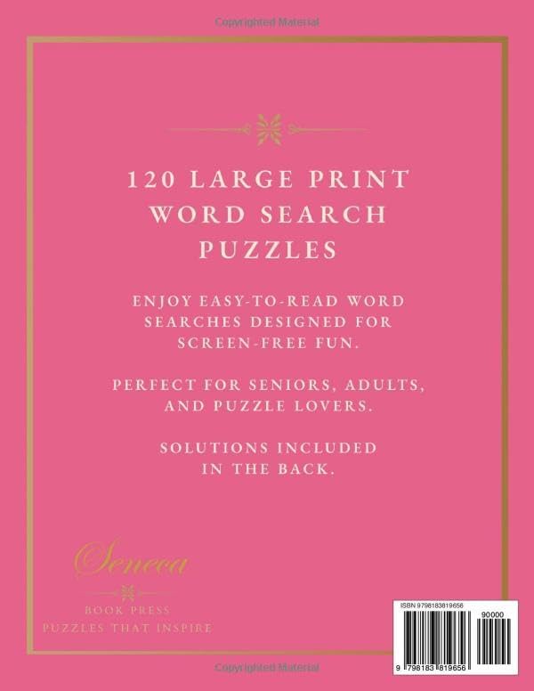 Simple Joys Word Search for Seniors: 120 Large Print Puzzles Featuring Cozy Themes, Friendship, Hobbies, Kindness, Sweet Treats, and Everyday Moments (Large Print Word Search Collection for Seniors) by Seneca Book Press