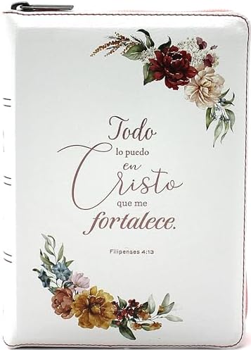 Nueva Biblia para mujeres Reina Valera 1960 Letra Grande, con Cierre, Indice, foro senti cuero, tamano compacto/personal en color blanco con diseno ... en Cristo que me fortaleze" (Spanish Edition) by Cipriano de Valera Casiodoro de Reina