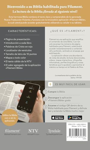 Biblia compacta NTV, letra gigante de zíper con Filament (SentiPiel, Beige, Letra Roja) (Spanish Edition) by Tyndale