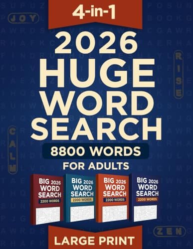 Huge Book of Word Search – 8800 New Words: Relaxing Word Search Puzzle Book for Adults and Seniors | Large Print and Anti Eye Strain | Giant and Fun ... for Adults (FOR A YOUNGER BRAIN AT EVERY AGE) by SENIOR TASSE