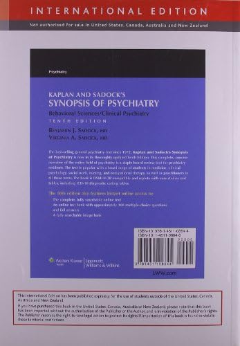 Kaplan and Sadock's Synopsis of Psychiatry: Behavioral Sciences/Clinical Psychiatry by Sadock