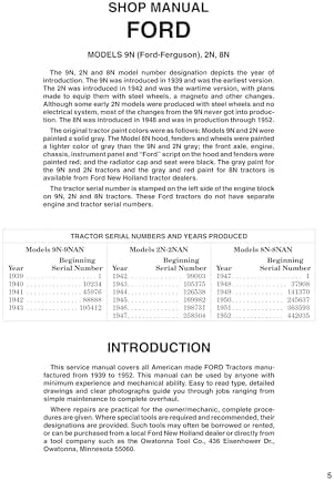 Ford Shop Manual Series 2N 8N & 9N by IT Shop Service