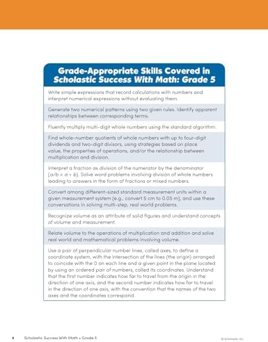 Scholastic Success with Math Grade 5 Workbook by Scholastic Teaching Resources